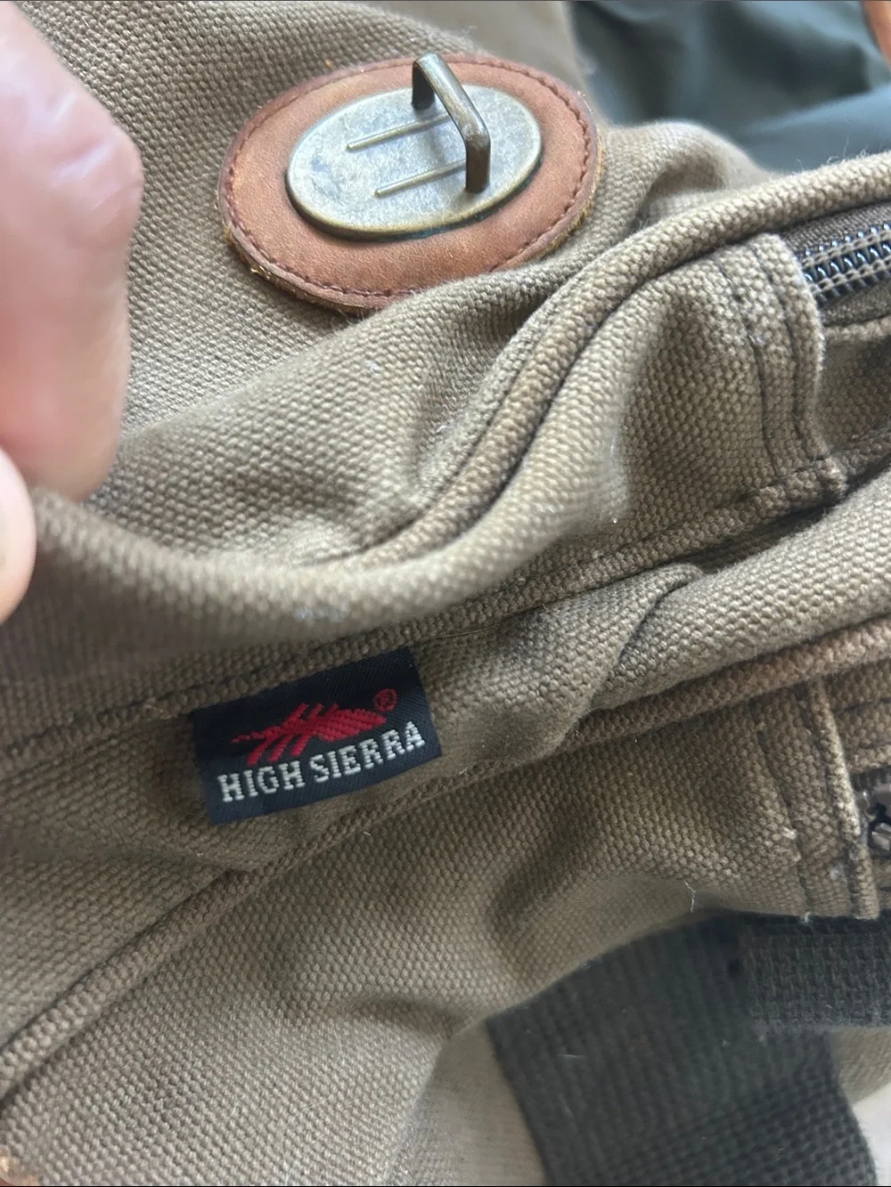 High Sierra Vintage Weathered Canvas/Leather Duffel Bag